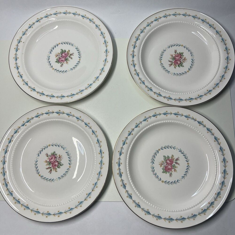 4 Harmony House MOUNT VERNON Salad Dessert Plates 7 in Hall China Vintage USA